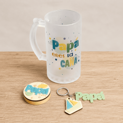 BOX CERVEZA «PAPÁ»: JARRA + ABRIDOR + LLAVERO