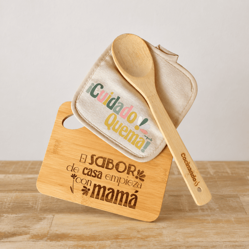 TABLA + AGARRADOR + CUCHARA «MAMÁ»