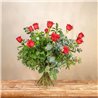 12 Rosas Rojas Tallo Largo