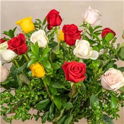 18 Rosas Mix Tallo Largo