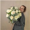 12 Rosas Blancas Tallo Largo
