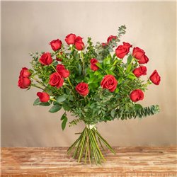 24 Rosas Rojas Tallo Largo